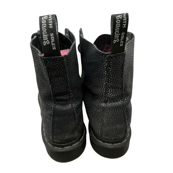 Dr. Martens Womens Pascal Black Gunmetal Speckles Lace Up Casual Combat Boots 8 - Picture 4 of 10